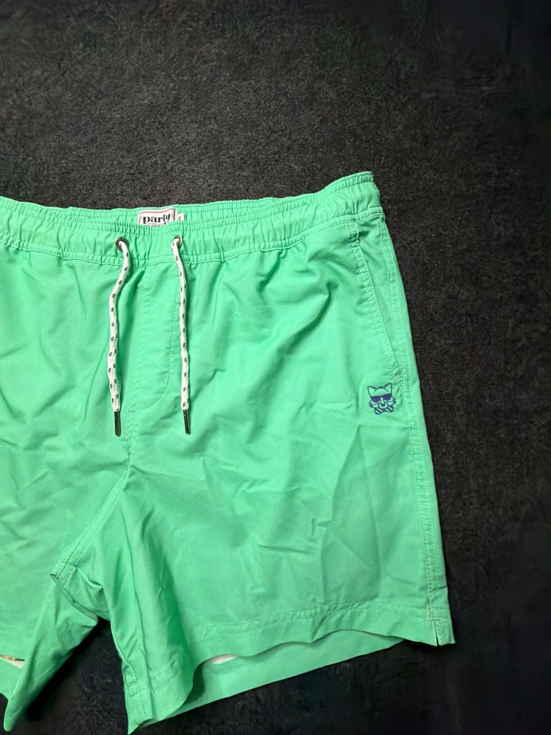 Partypants Swim Trunks Size XL Green Volley Beach Shorts 3