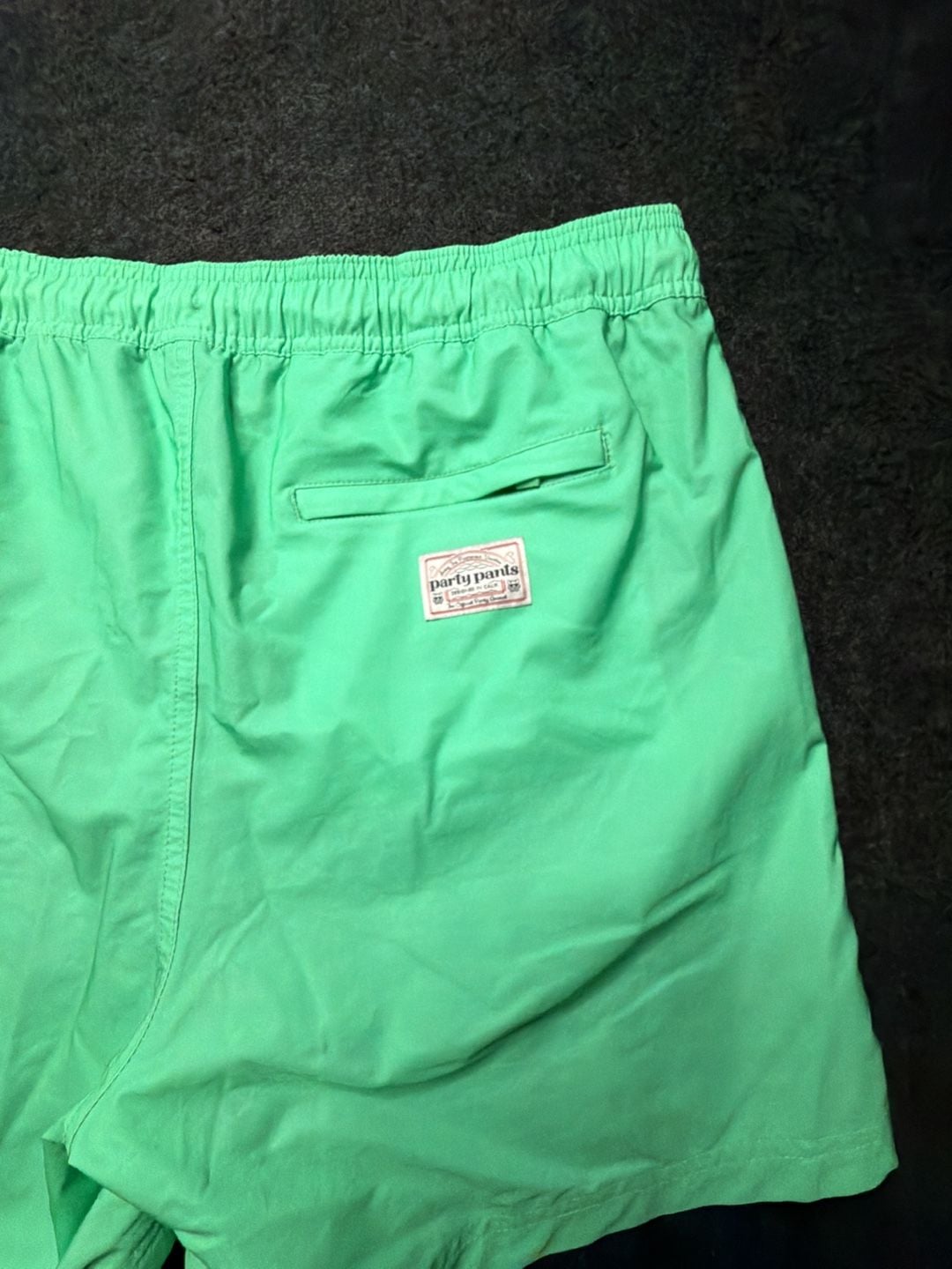 Partypants Swim Trunks Size XL Green Volley Beach Shorts 5