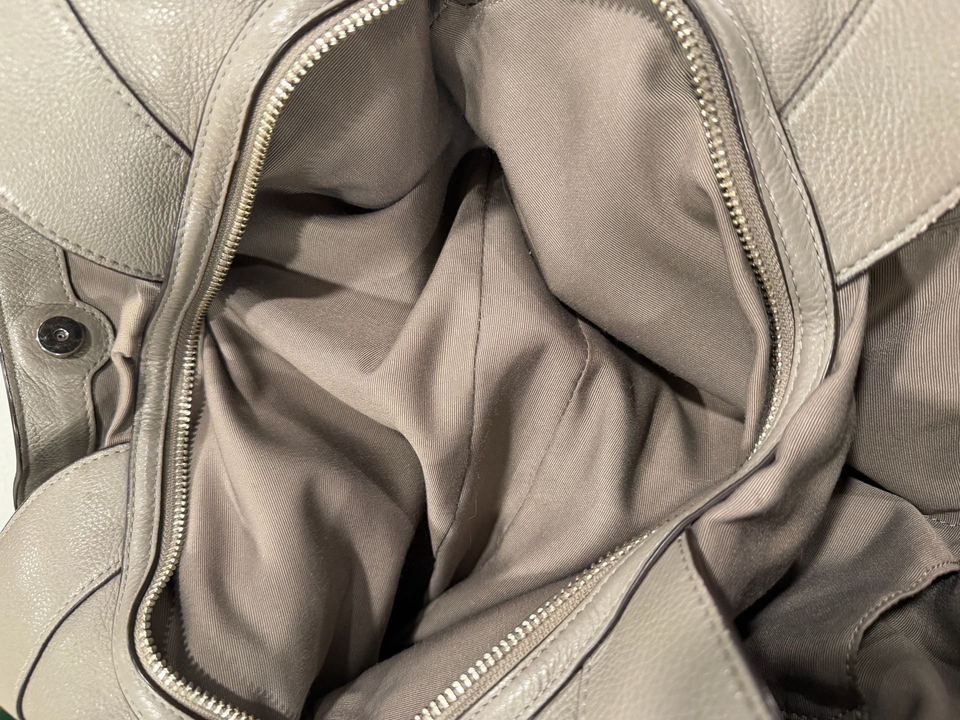 Coach Gray Pebbled Leather Hobo Shoulder Bag Purse Silver Hardware 9