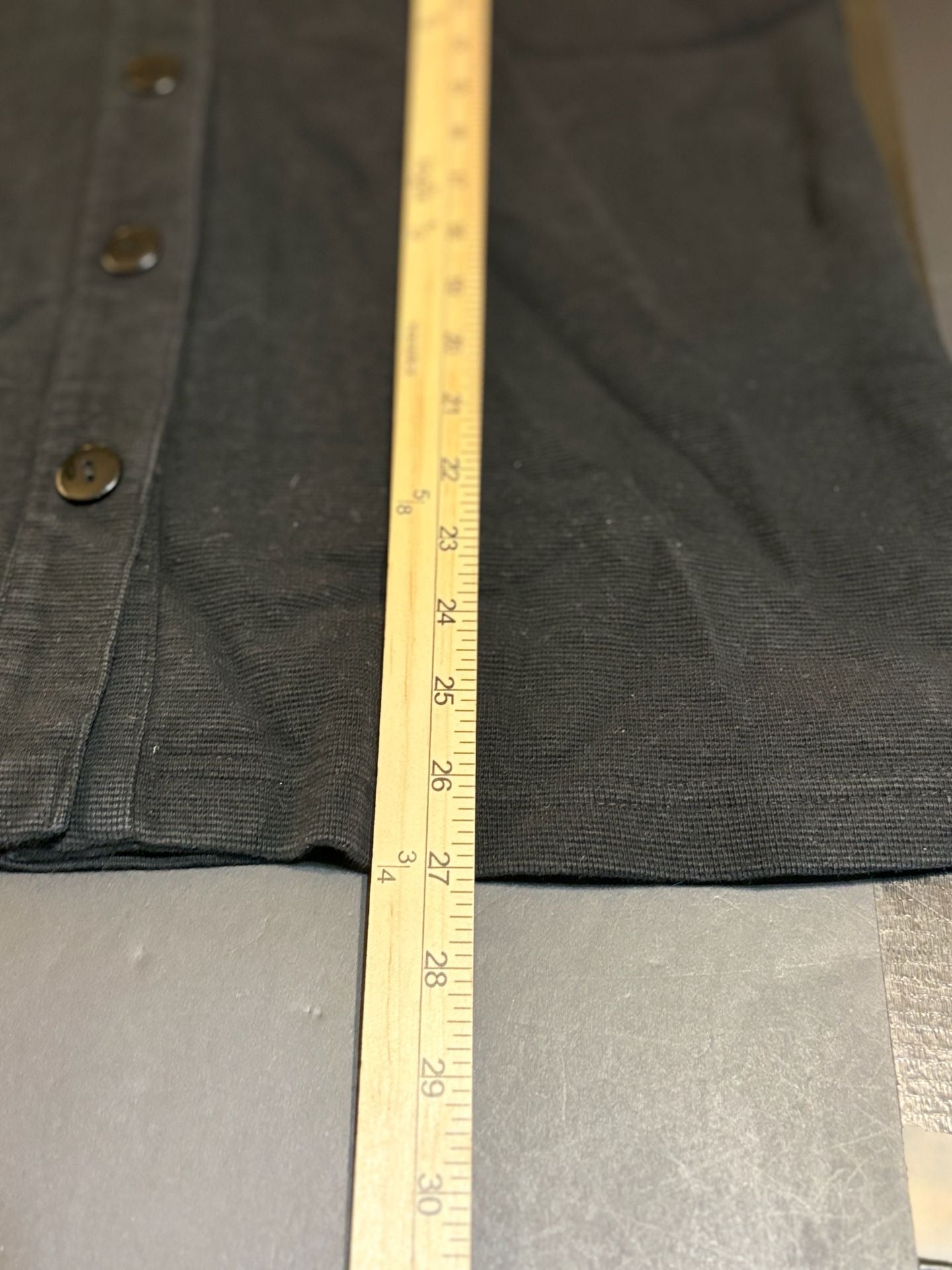 Saint Germain Embroidered Button Down Shirt Size Large Black Cotton 8