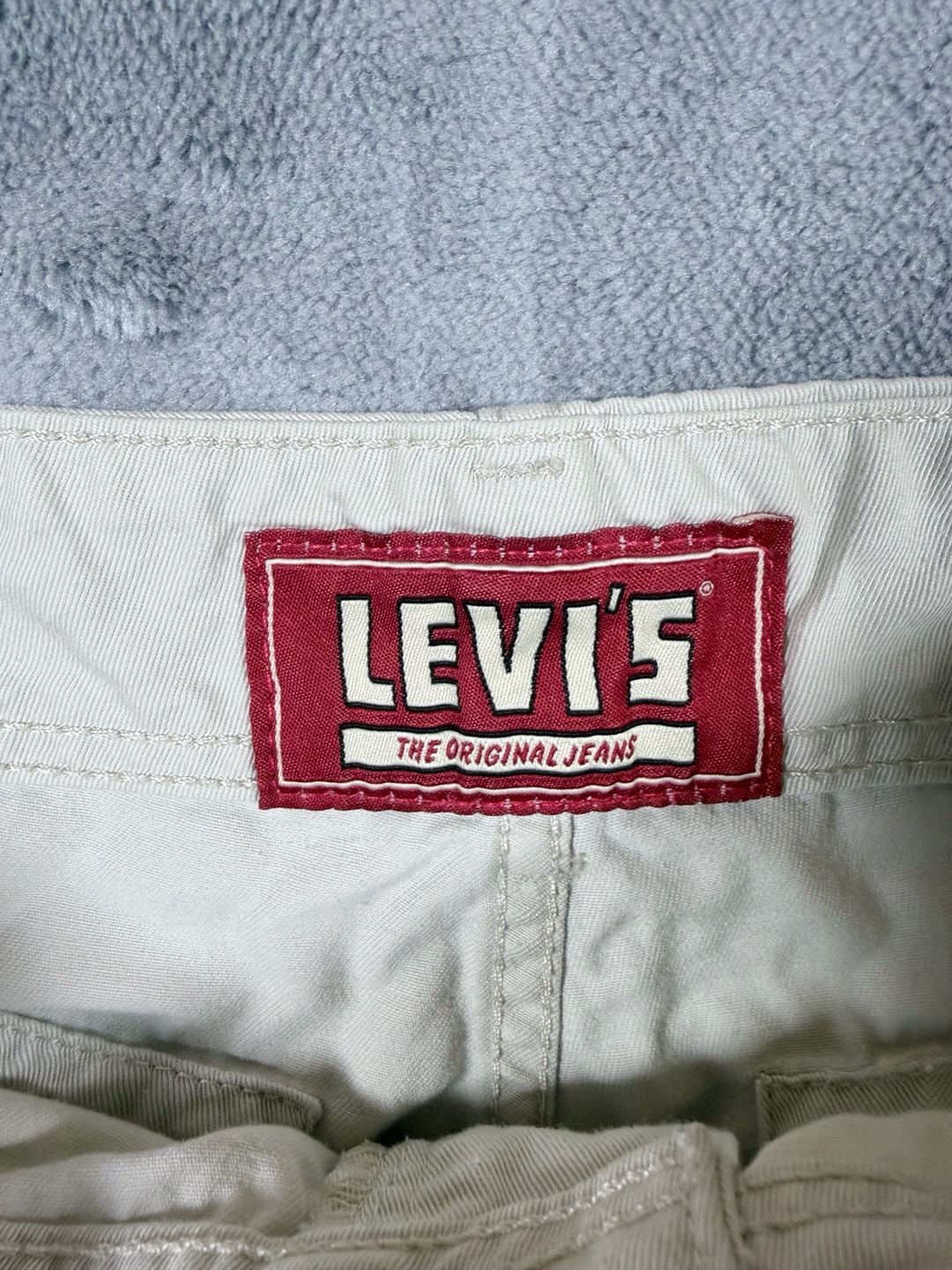 Levi's Cargo Shorts Size 34 Cream Cotton Utility Pocket 7