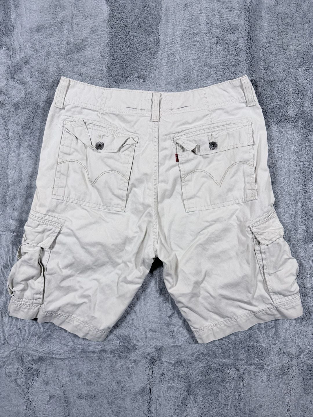 Levi's Cargo Shorts Size 34 Cream Cotton Utility Pocket 9