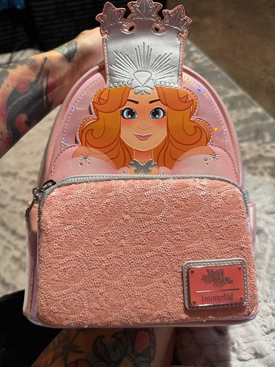 Loungefly Wizard of Oz Glinda Sequin Mini Backpack 1