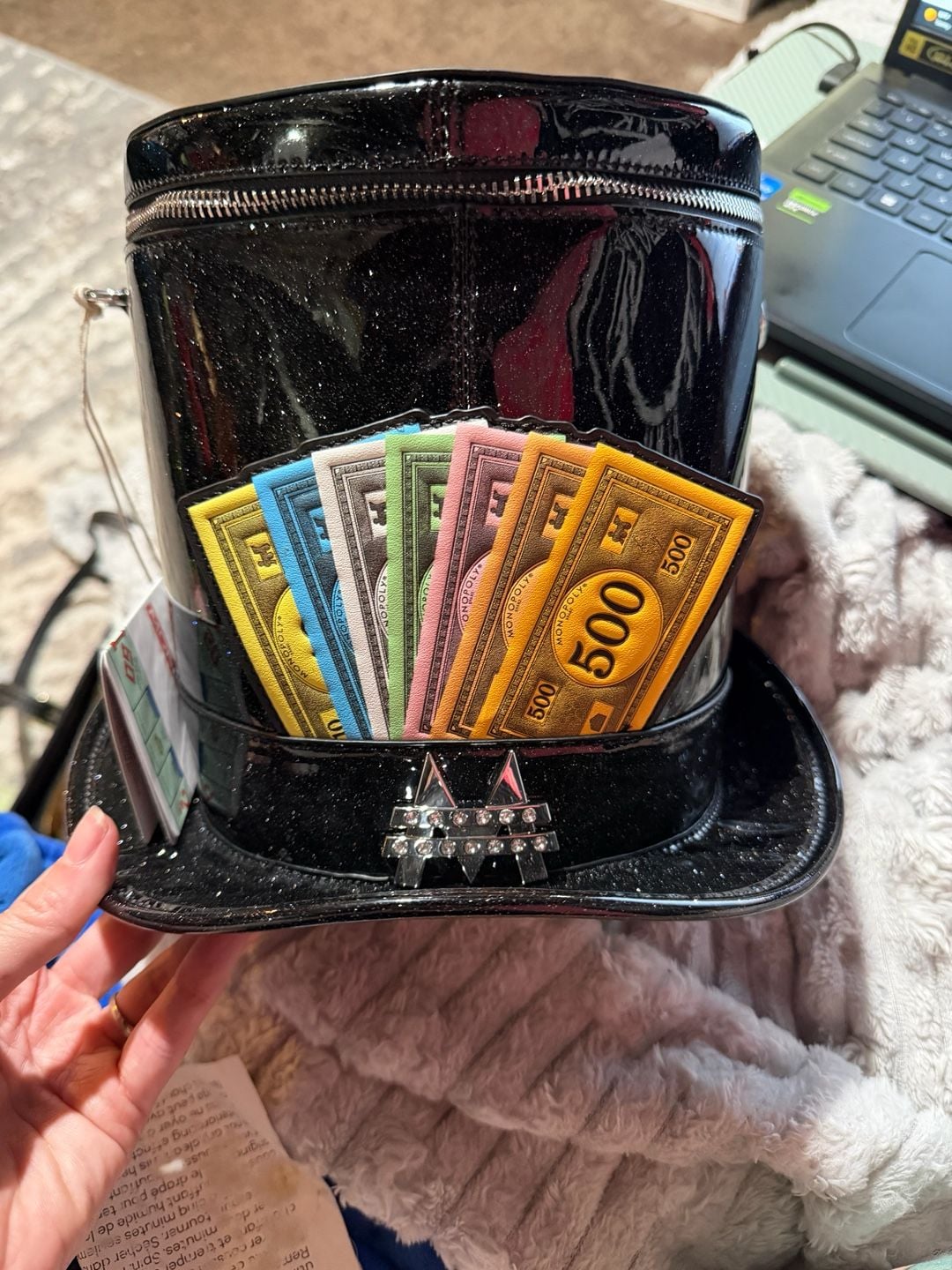 Loungefly Monopoly Top Hat Crossbody Bag New 2