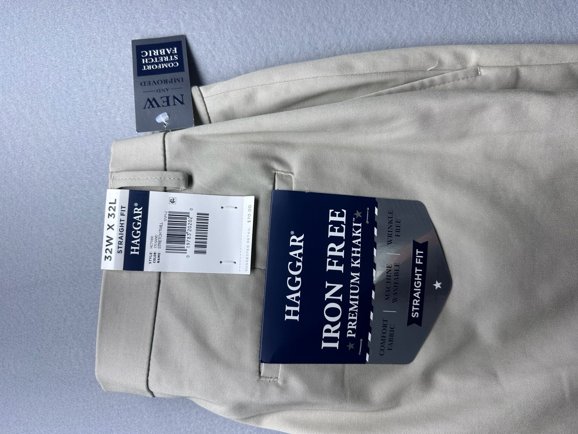 Haggar Iron Free Premium Khaki Straight Fit Size 32 X 32 Sand 3