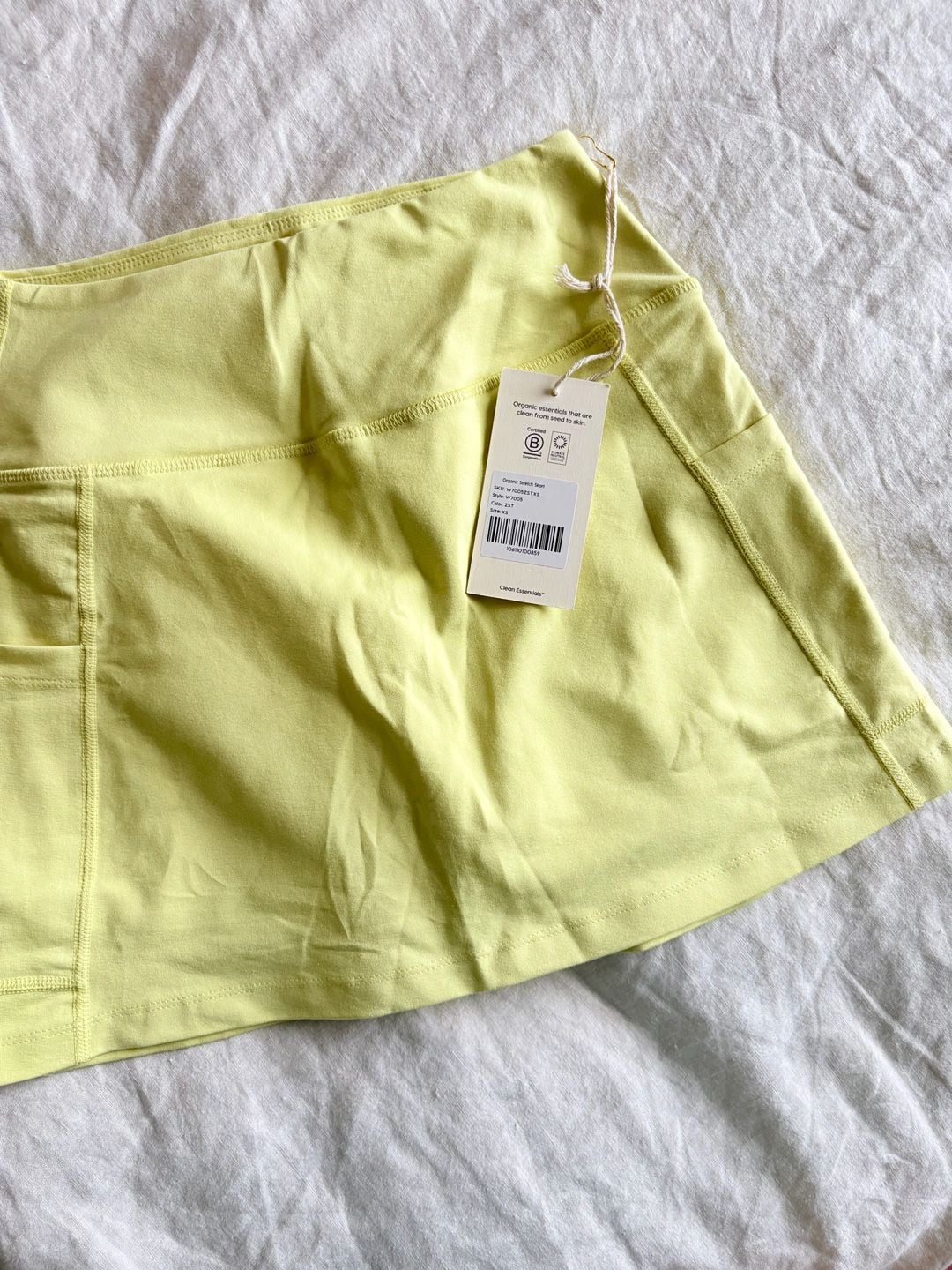 Mate The Label Organic Stretch Skort Size XS Zst Yellow Nwt 3