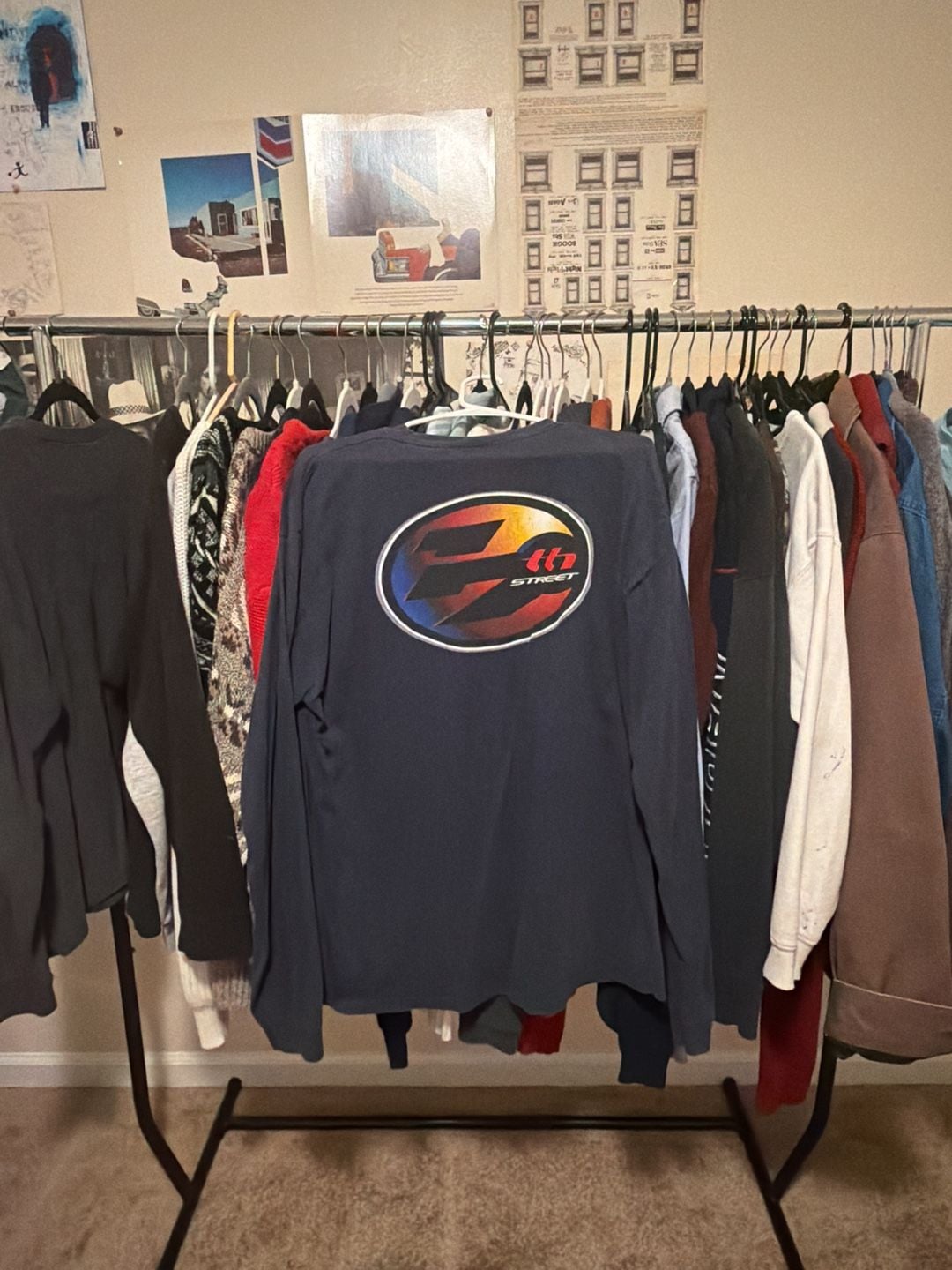 Anvil Street Long Sleeve T-Shirt Size XL Black Graphic Tee 4