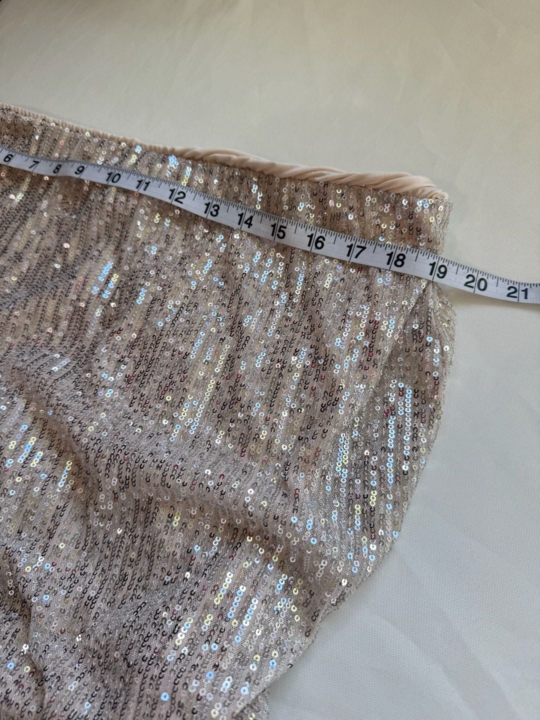 Champagne Sequin Maxi Skirt Sparkly Party Holiday Glam Size XL 5