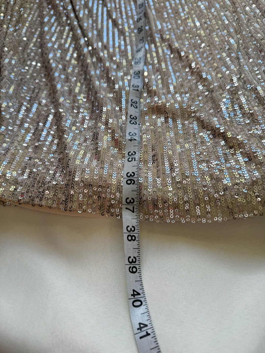 Champagne Sequin Maxi Skirt Sparkly Party Holiday Glam Size XL 6