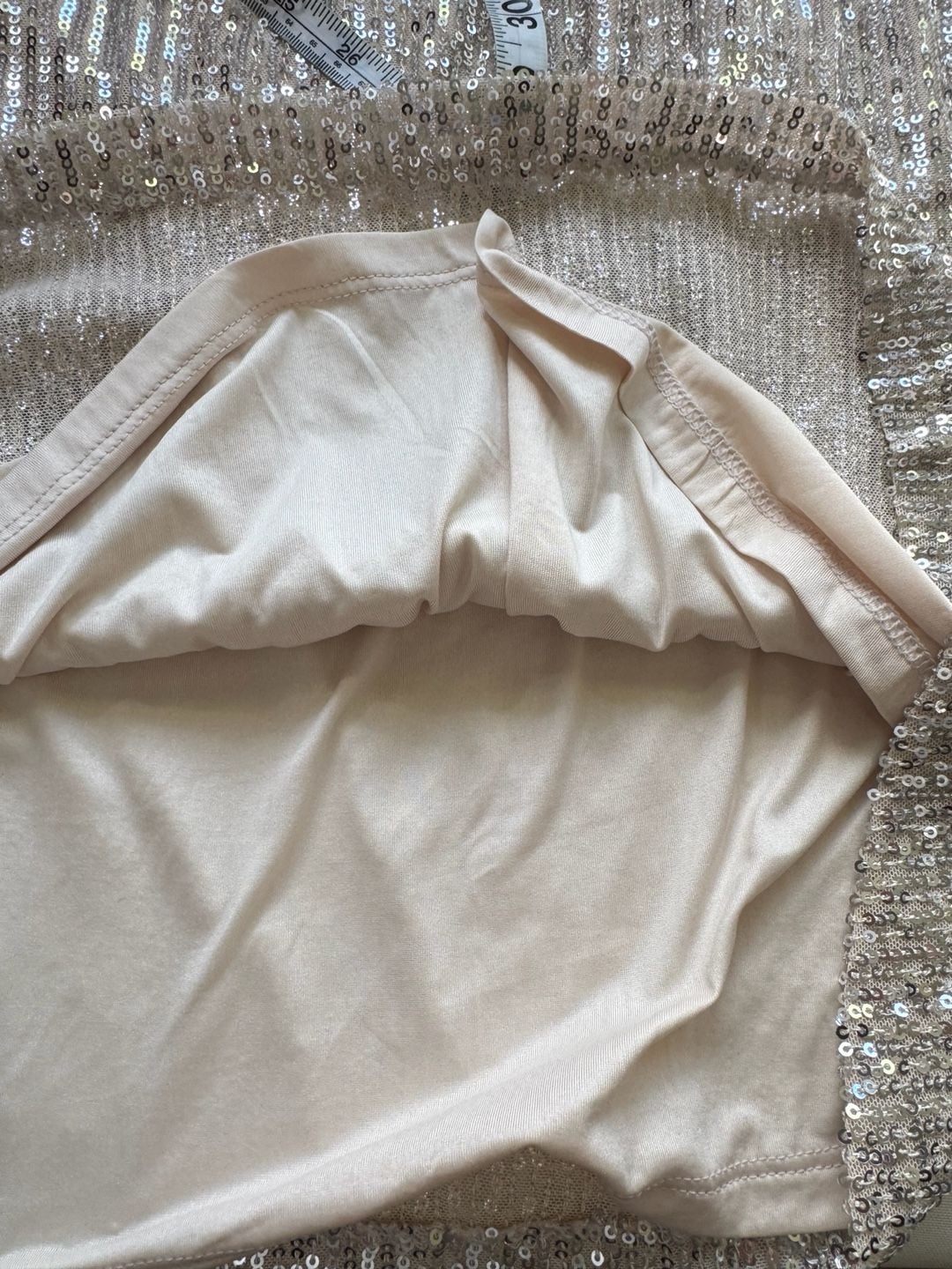 Champagne Sequin Maxi Skirt Sparkly Party Holiday Glam Size XL 7