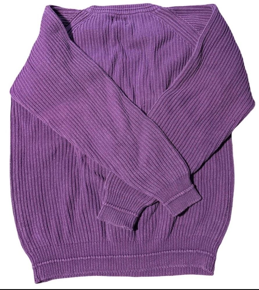 Vintage Chaps Ralph Lauren Purple Ribbed Cotton Crewneck Sweater Men’s Large 7
