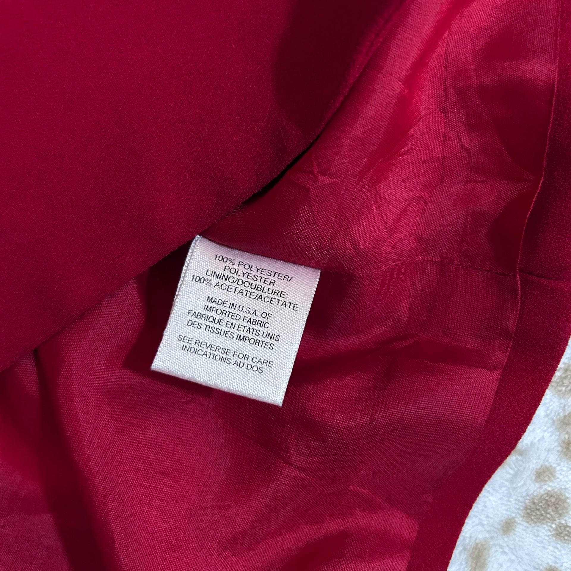 Talbots Red Cropped Blazer Size 4 Scalloped Collar 7
