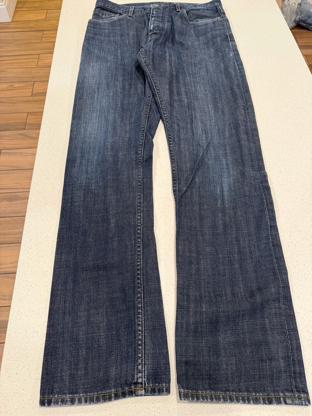 Burberry Brit Mens Jeans 30x32 Blue Denim Straight Leg Button Fly Designer 2