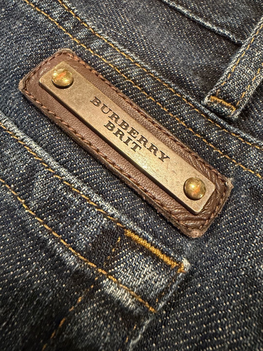 Burberry Brit Mens Jeans 30x32 Blue Denim Straight Leg Button Fly Designer 6