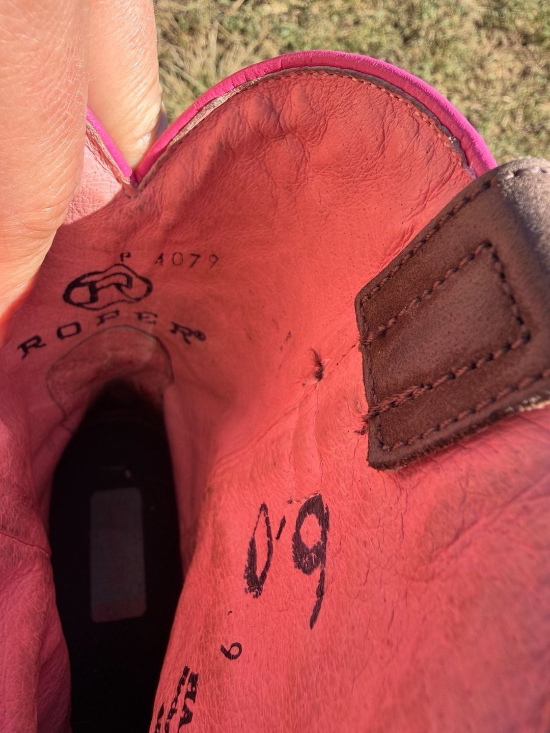 girls Roper Western Boots Size 2 Pink Brown Cowgirl Square Toe 6