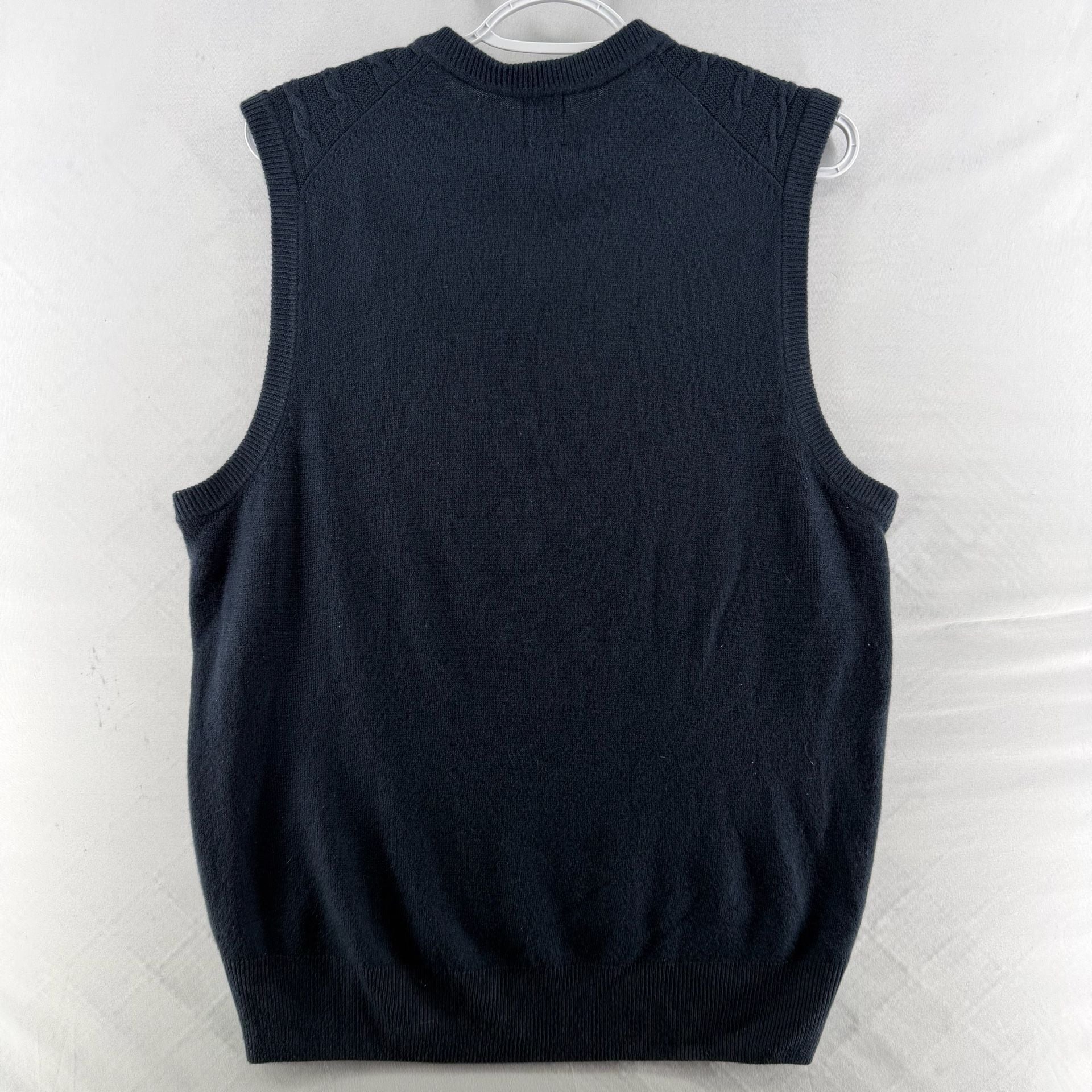 1662 Dockers Cable Knit Sweater Vest M Navy V-Neck Pullover 3