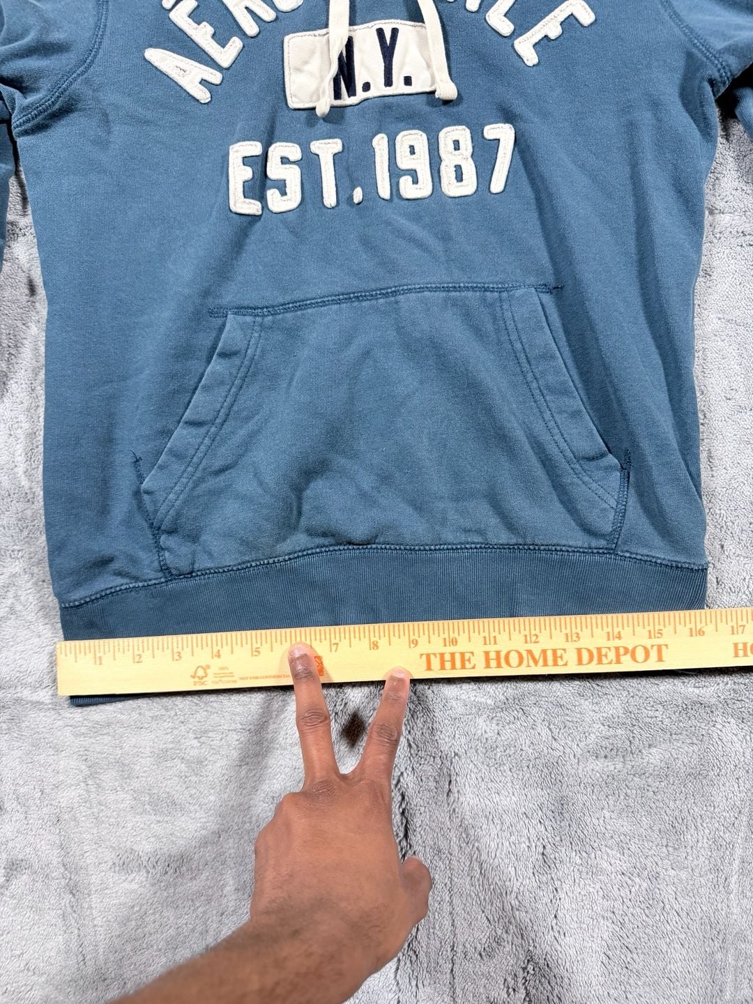 Aeropostale Hoodie Size S Blue N.Y. Est. 1987 Pullover Sweatshirt 5