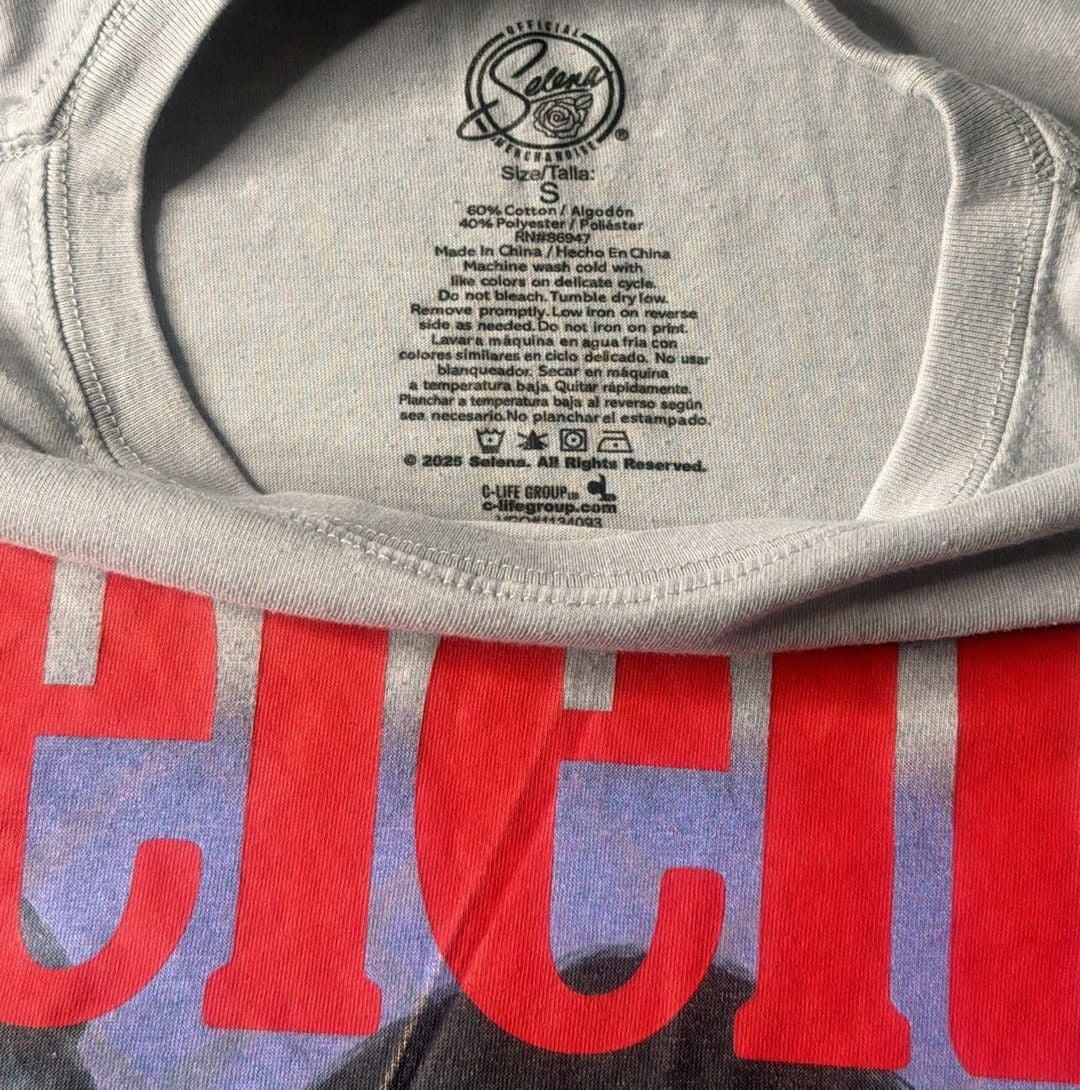 Official Selena Merchandise Como La Flor T-Shirt Size S Grey Graphic Tee 8