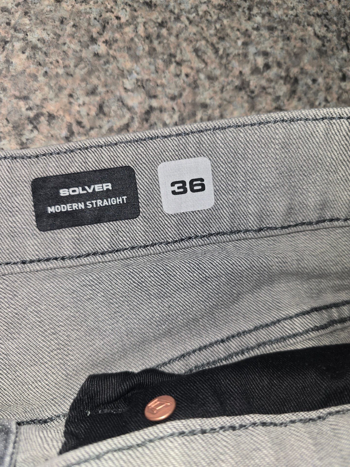 Volcom Solver Modern Straight Jeans Size 36 Gray 3