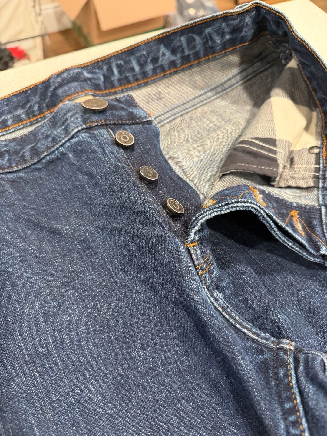 Burberry Brit Steadman Mens Jeans 30x32 Blue Denim Straight Leg Button Fly 4