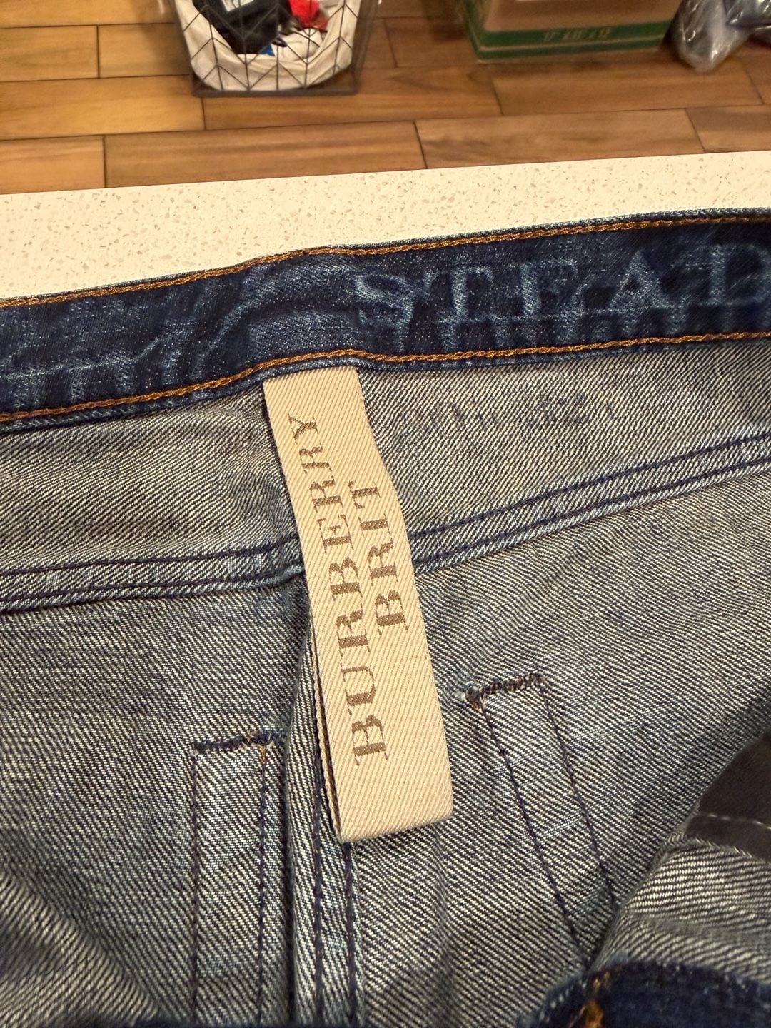 Burberry Brit Steadman Mens Jeans 30x32 Blue Denim Straight Leg Button Fly 5