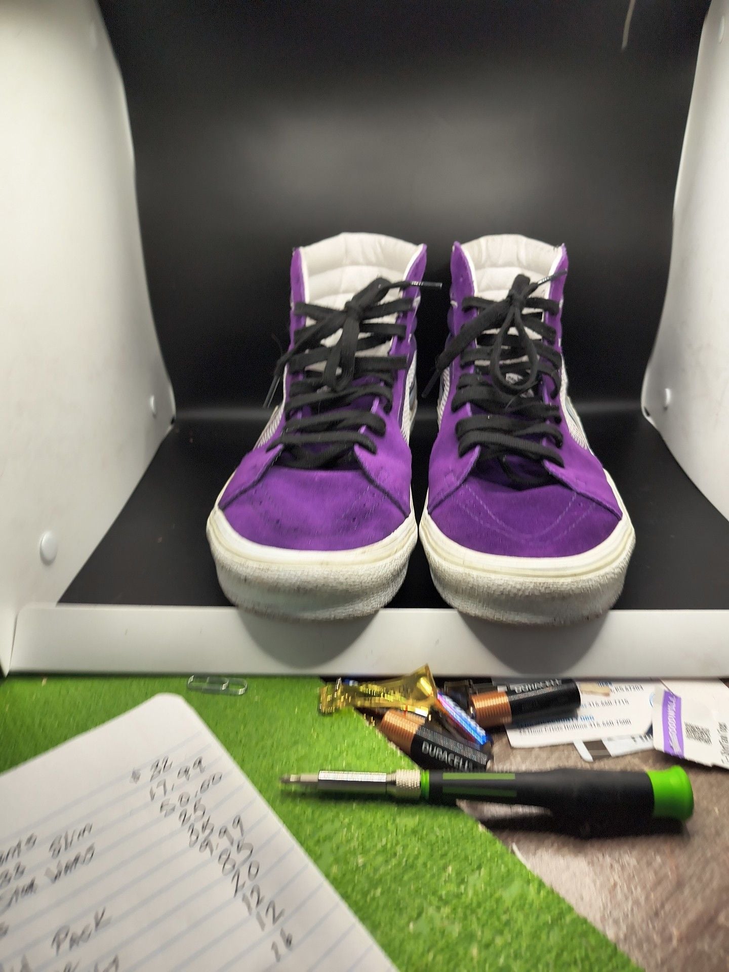 Vans Sk8-Hi Bolt Size 12.0 Purple Suede High Top Sneakers 2