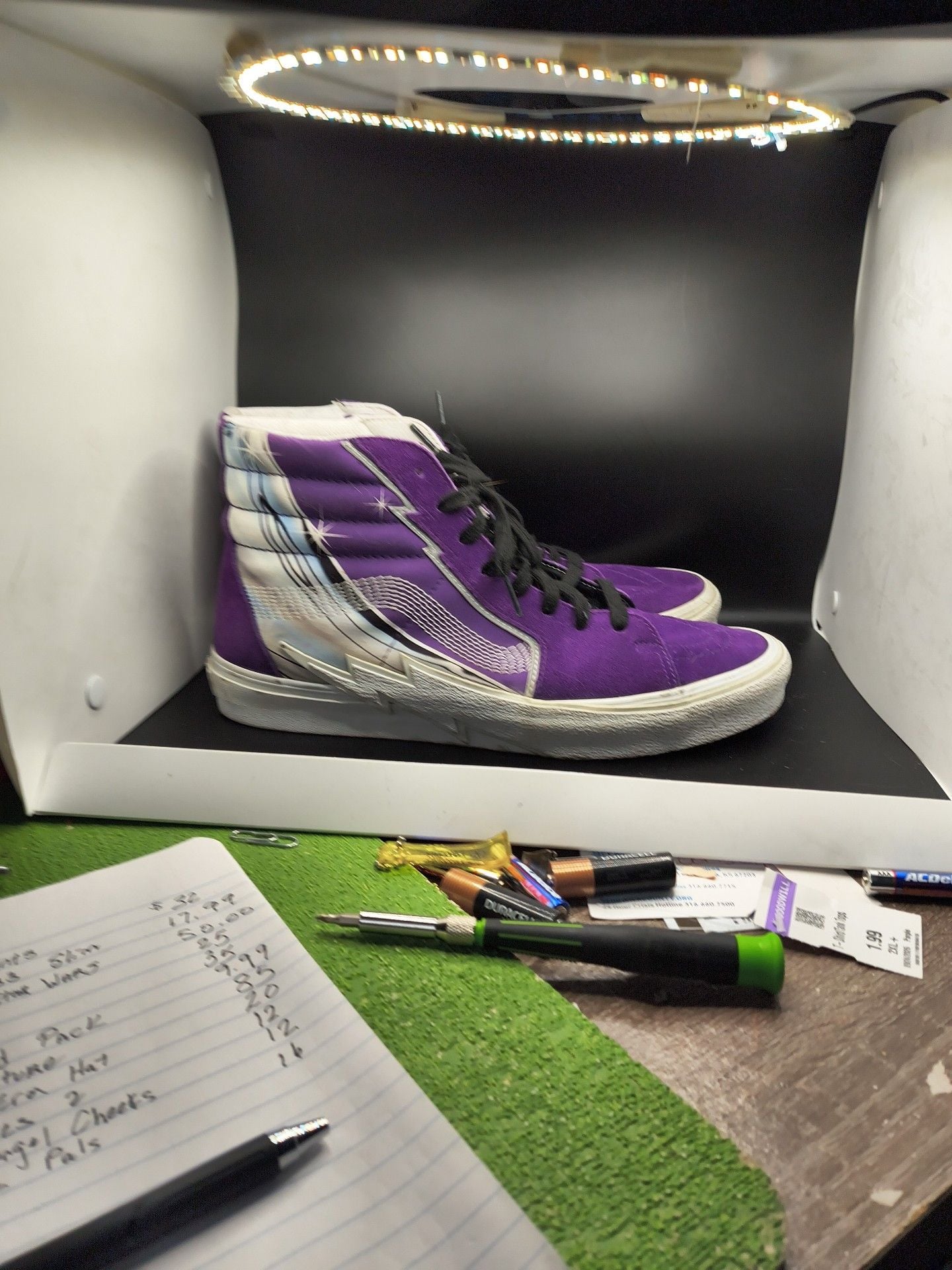 Vans Sk8-Hi Bolt Size 12.0 Purple Suede High Top Sneakers 3
