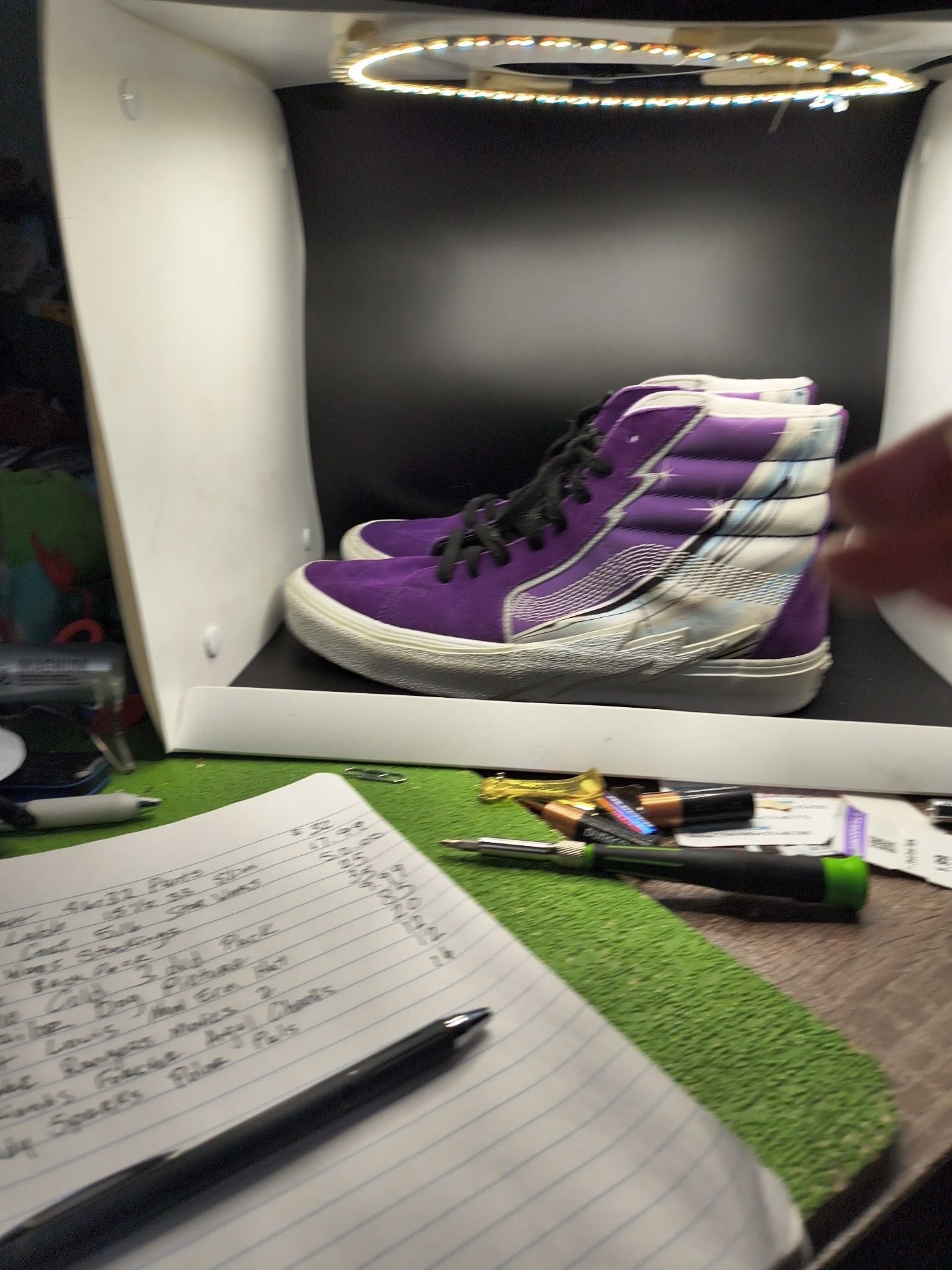 Vans Sk8-Hi Bolt Size 12.0 Purple Suede High Top Sneakers 5