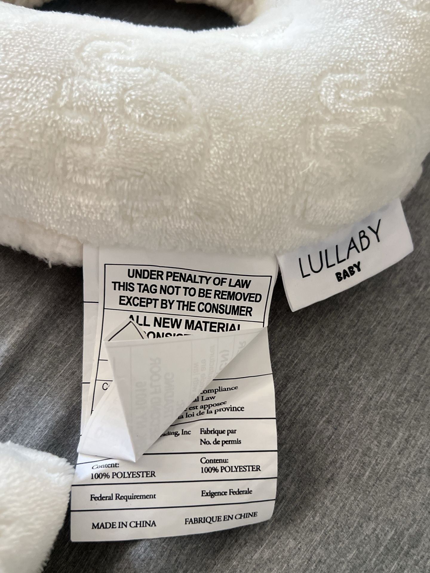 Lullaby Baby Elephant Car Seat Travel Pillow and Strap Covers Set White 2