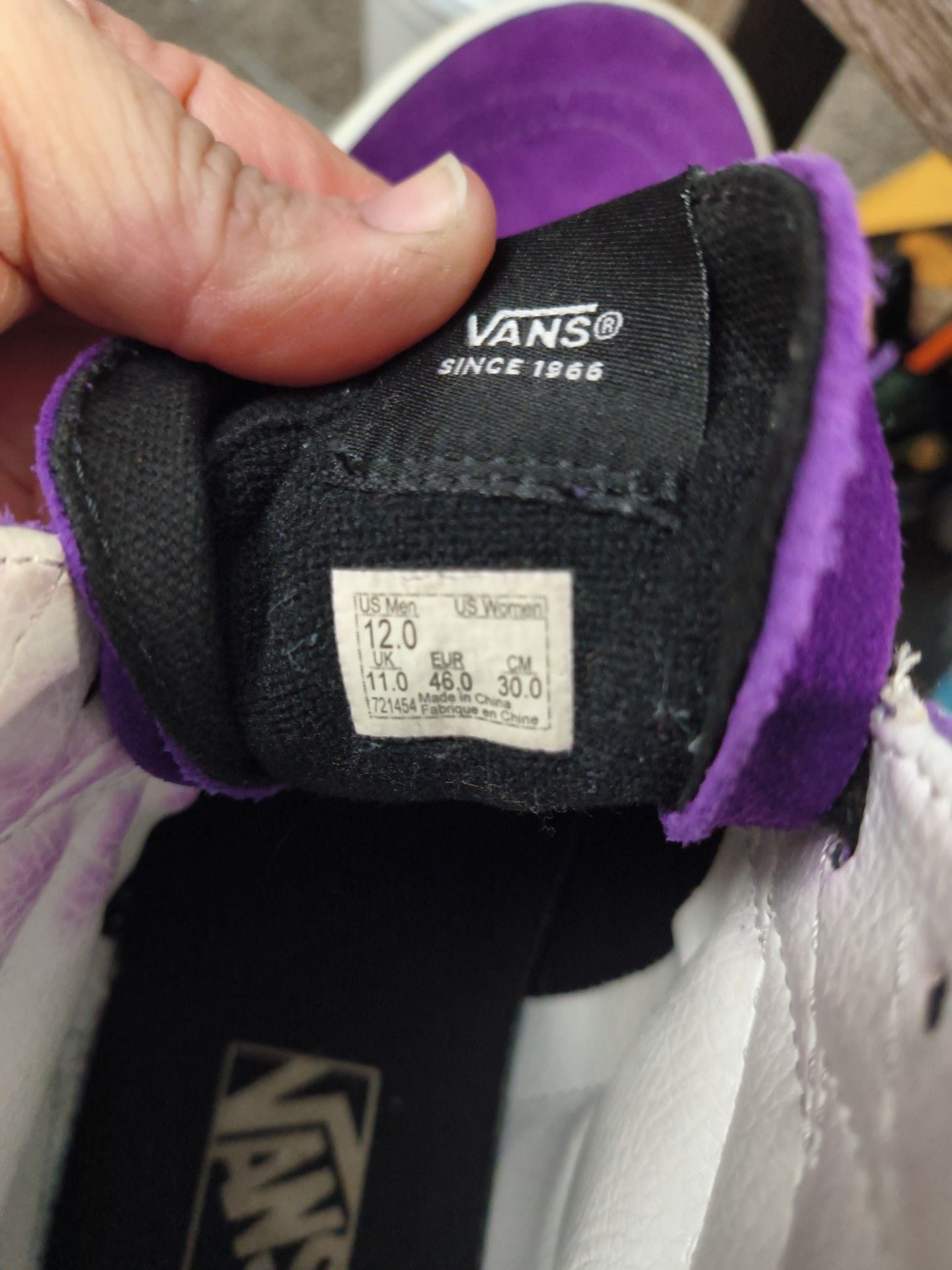 Vans Sk8-Hi Bolt Size 12.0 Purple Suede High Top Sneakers 7