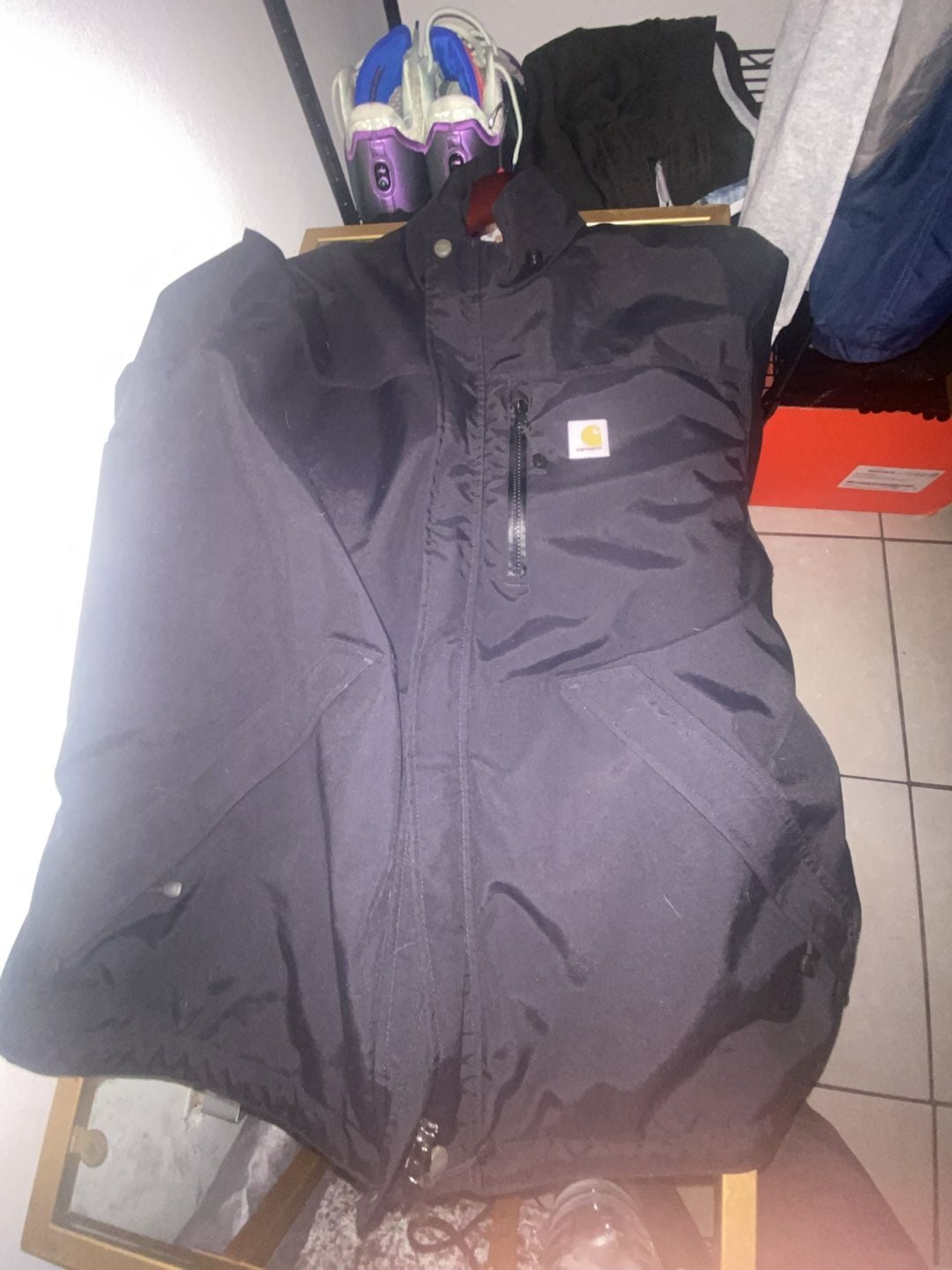 Carhartt Shoreline Jacket Size XL Black Storm Defender Waterproof J162 2