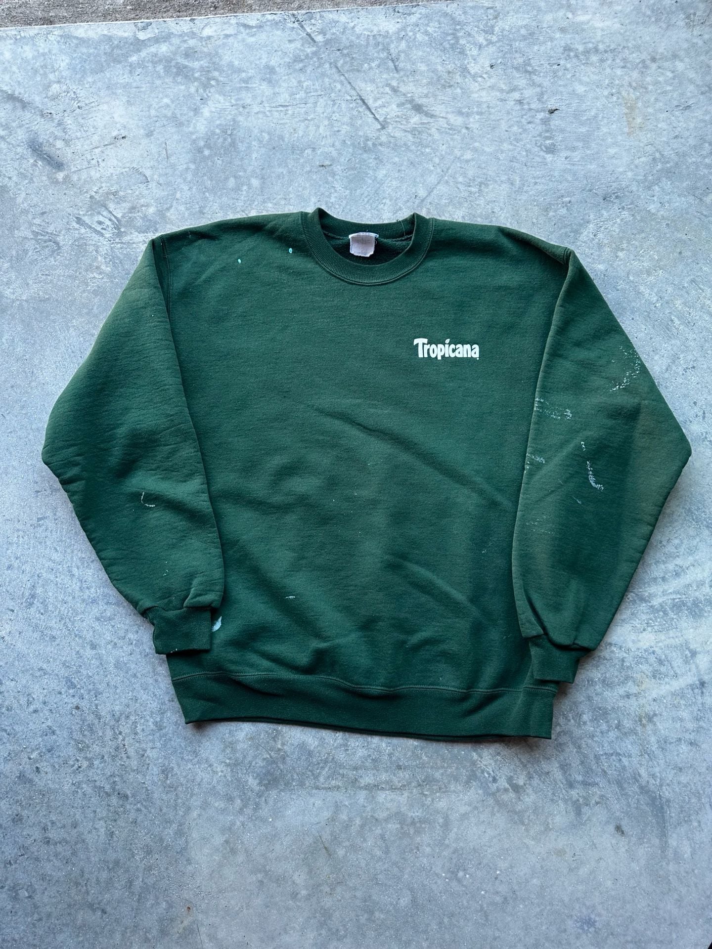 Jerzees Tropicana Super Sweats Sweatshirt Size L Green Distressed 2