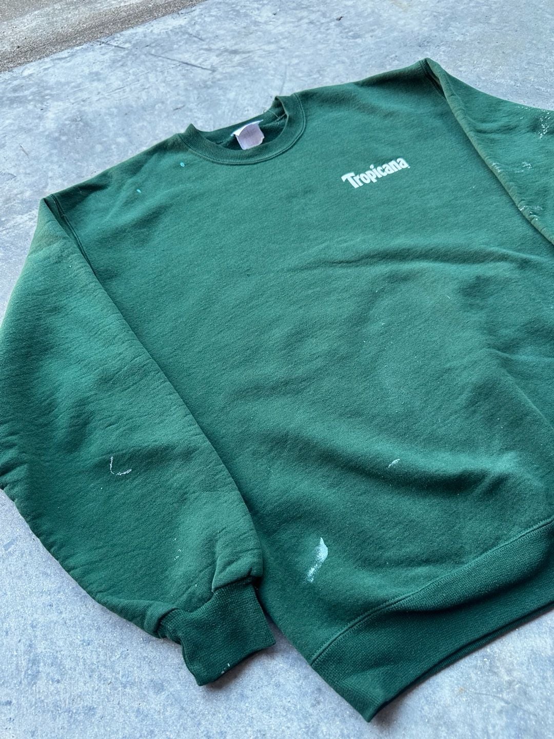 Jerzees Tropicana Super Sweats Sweatshirt Size L Green Distressed 8