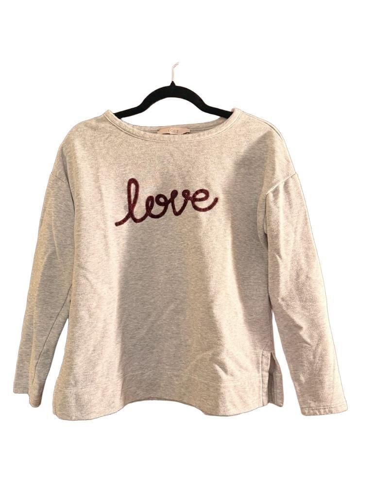 Women's Gray Sweatshirt Love Graphic 4