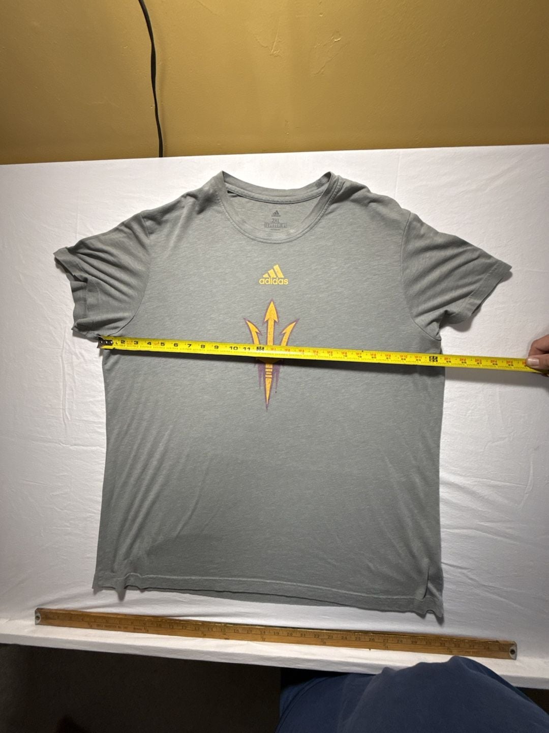 Adidas Arizona State Sun Devils T-Shirt Size 2XL Gray Pitchfork Logo 4