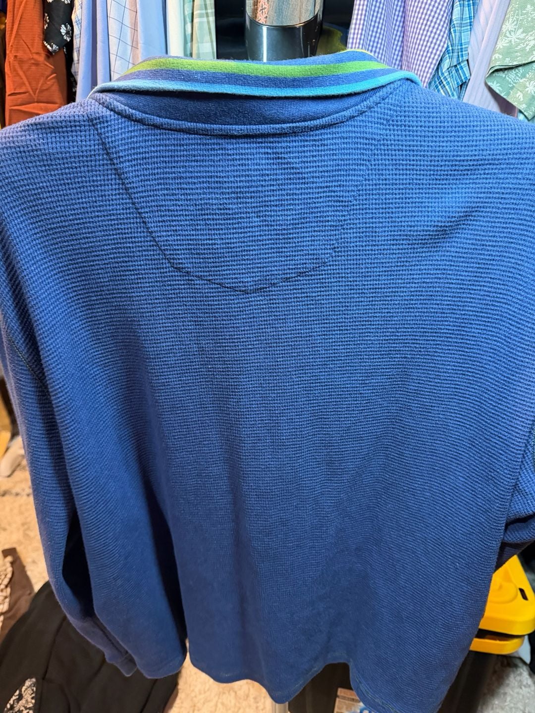 Robert Graham Quarter-Zip Pullover Size 2XL Blue Thermal Knit Sweater 6