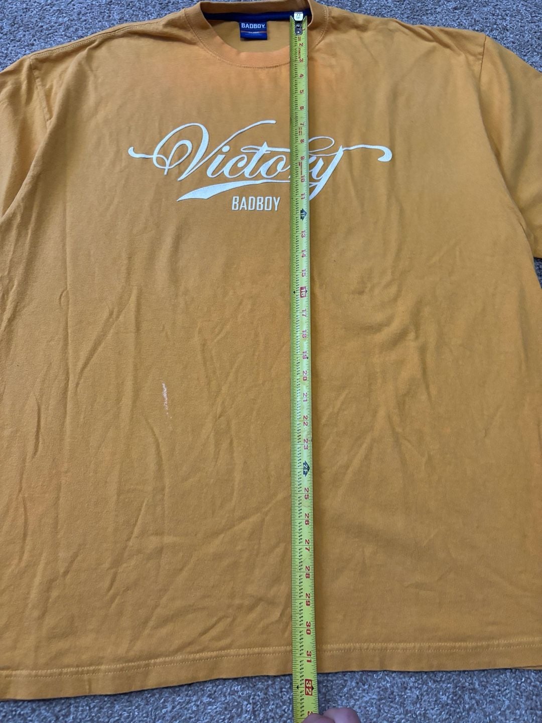 Early 2000s Bad Boy Victory Graphic T-Shirt Size 2XL Gold Yellow Short Sleeve 3