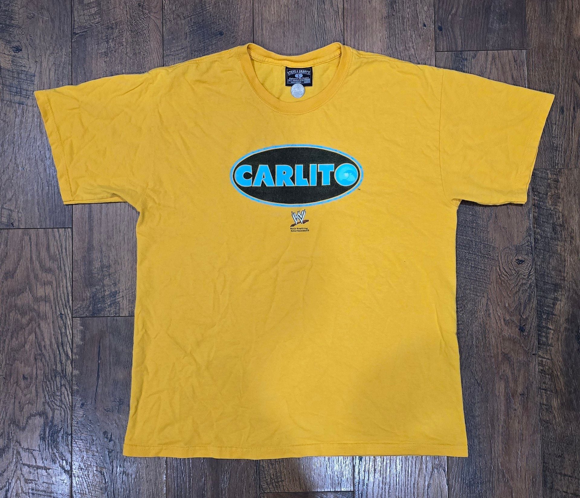Steve & Barry's Carlito WWE T-Shirt Size L Yellow Graphic Tee 2