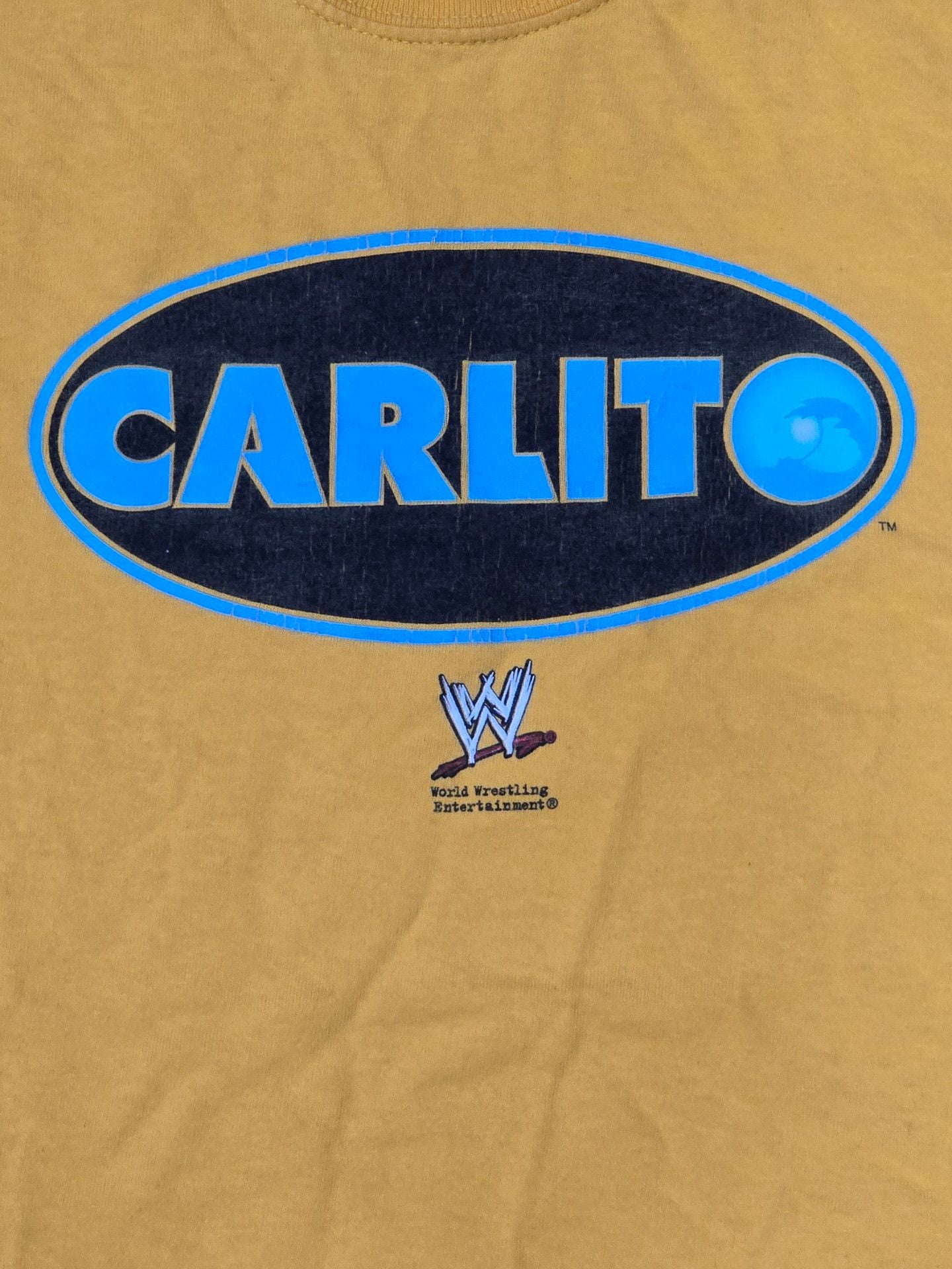Steve & Barry's Carlito WWE T-Shirt Size L Yellow Graphic Tee 3