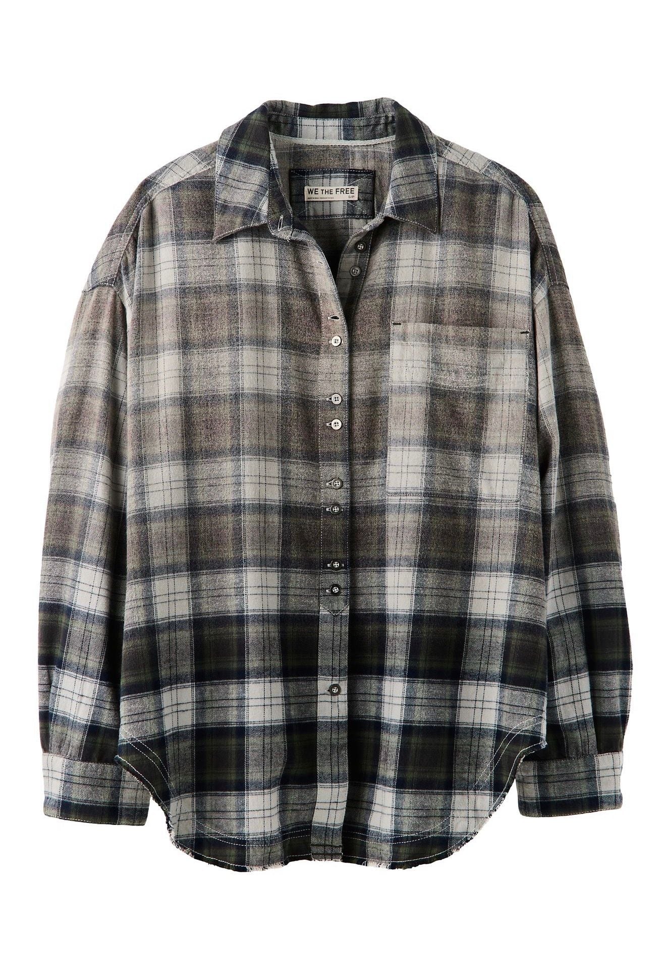 We The Free Lexi Plaid Shirt Multi Cotton  Size Large  NWT 7