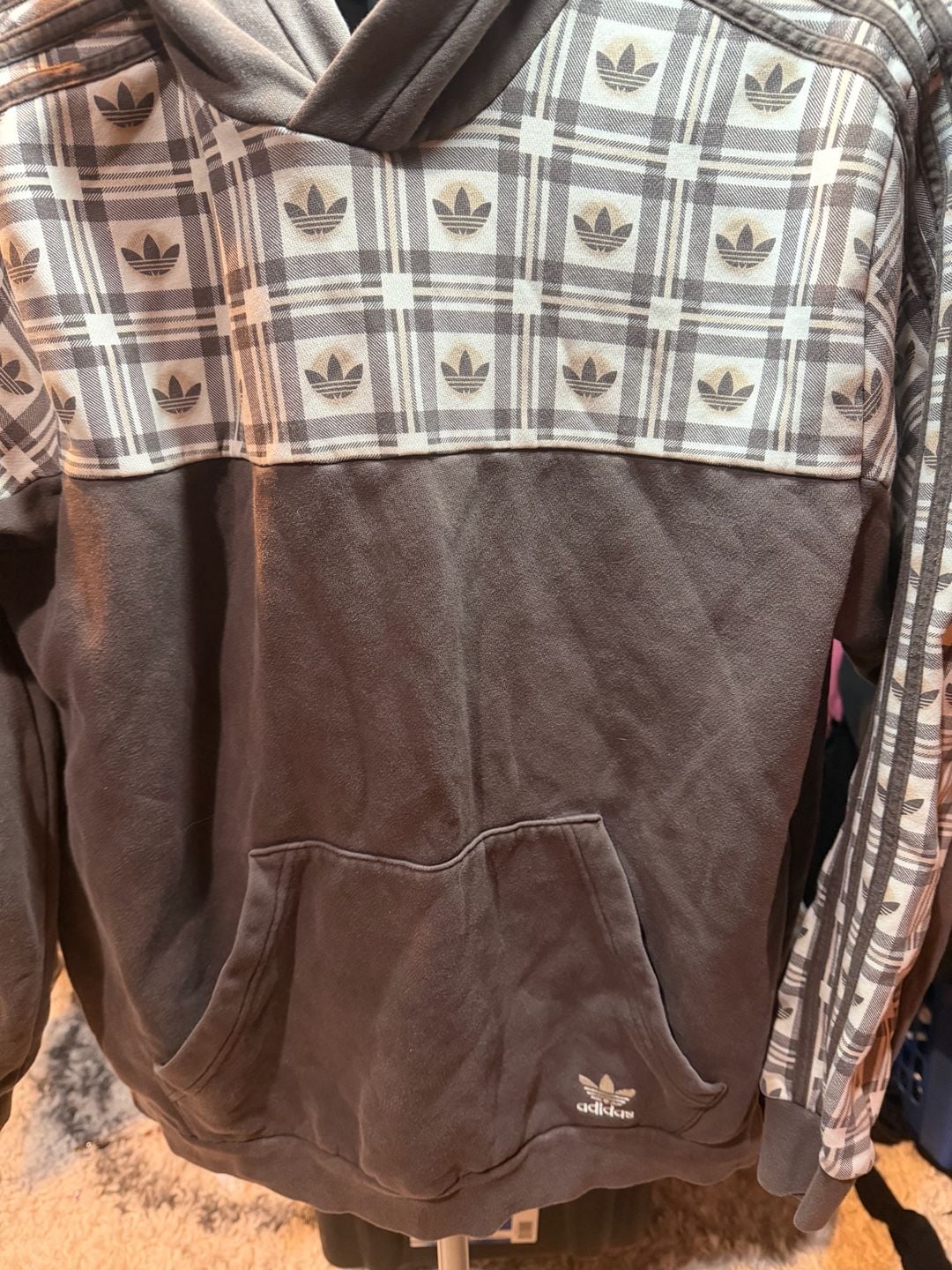 Adidas Originals Random Trefoil Hoodie Brown Plaid 3