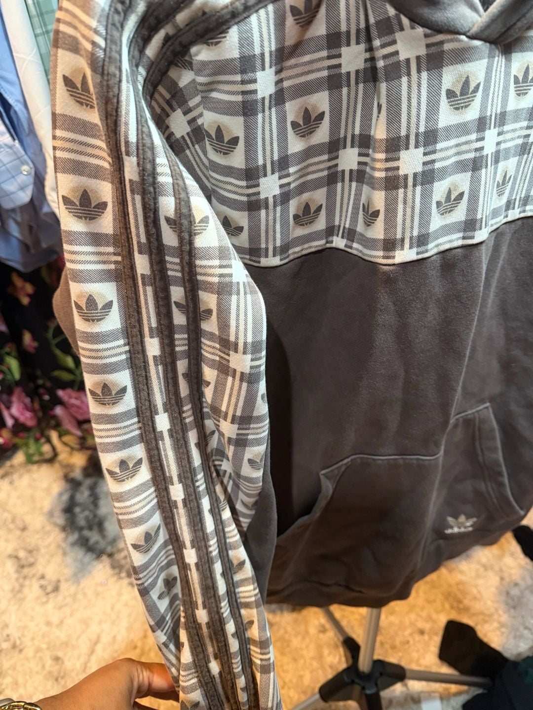 Adidas Originals Random Trefoil Hoodie Brown Plaid 4