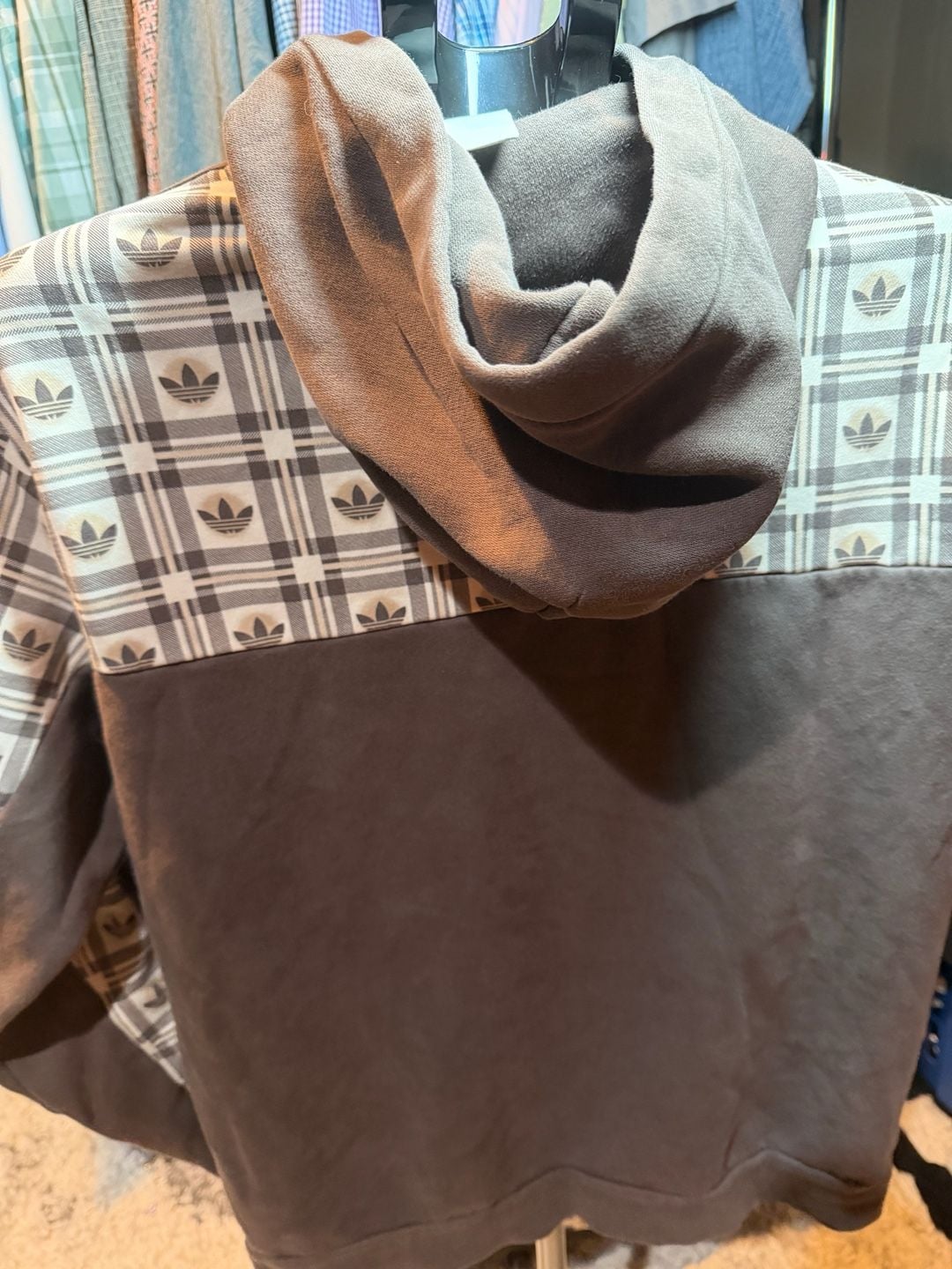 Adidas Originals Random Trefoil Hoodie Brown Plaid 5