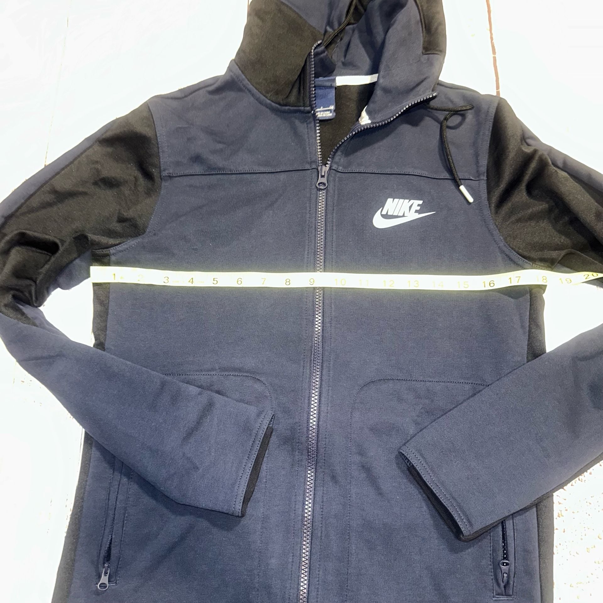 Nike Navy Black Hooded Full Zip Athletic Jacket-S 3