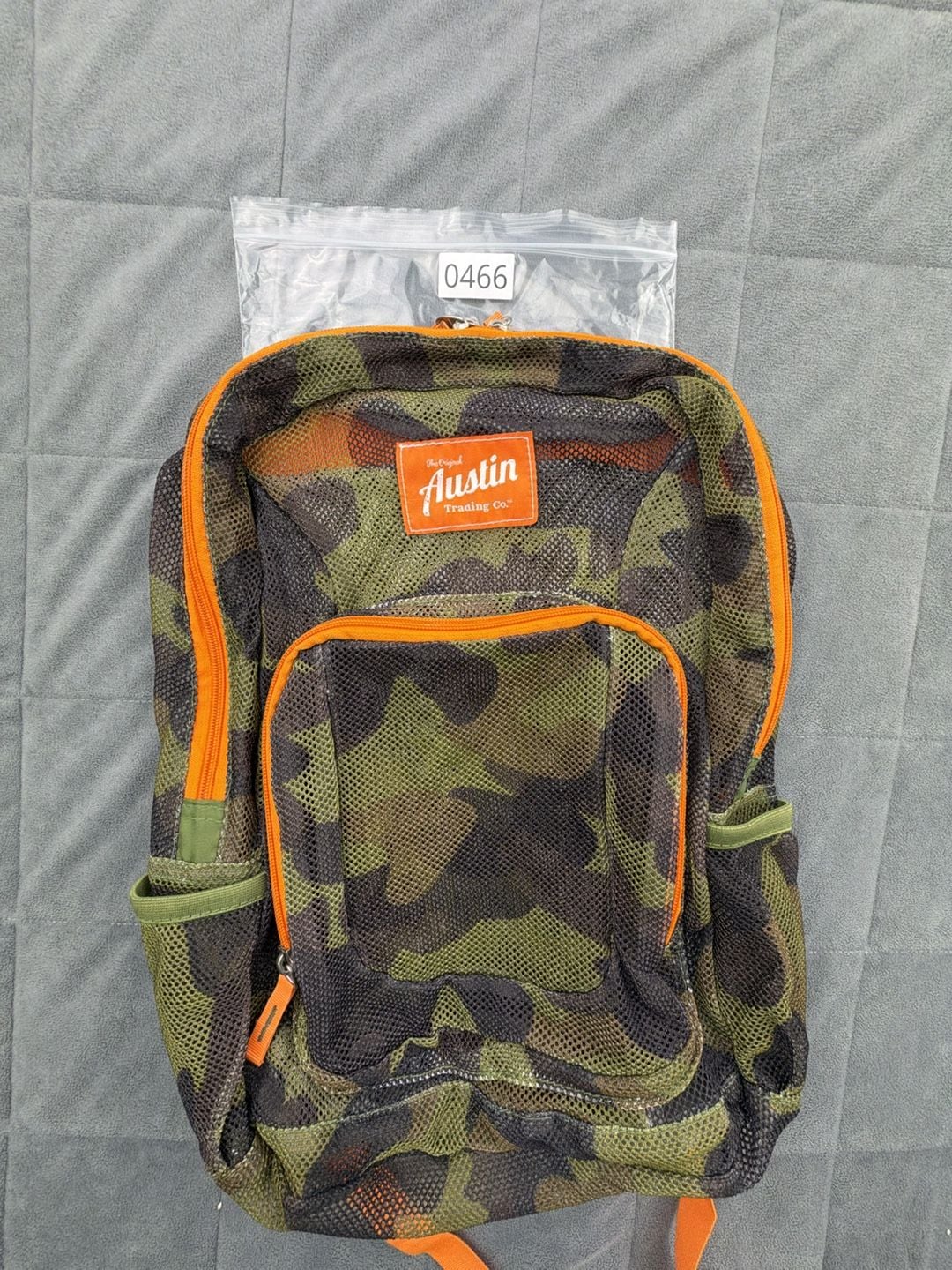 Austin Trading Co. Camo Mesh Backpack Orange Green 9