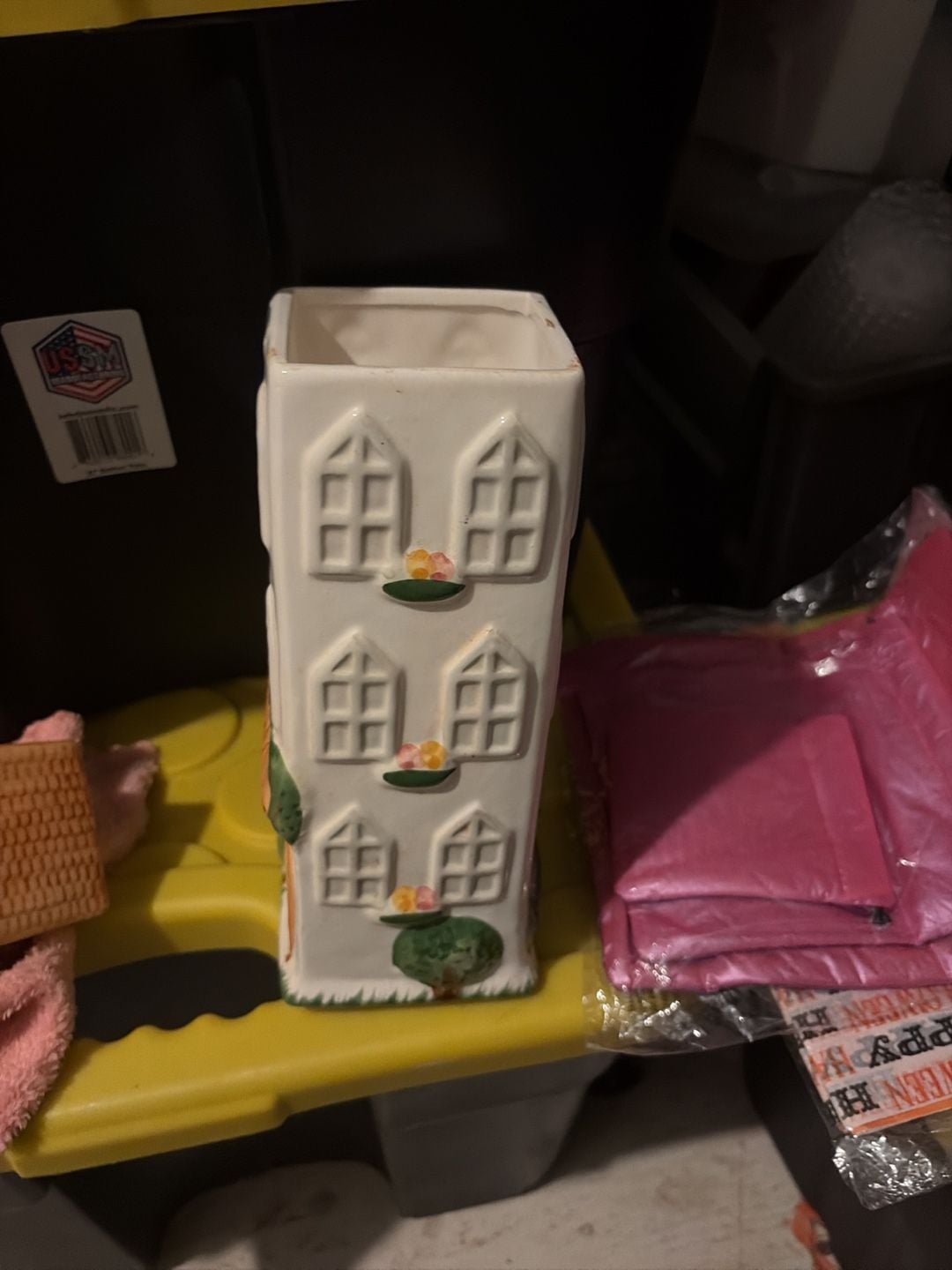 Ceramic Pasta Storage Canister House Building With Lid 8