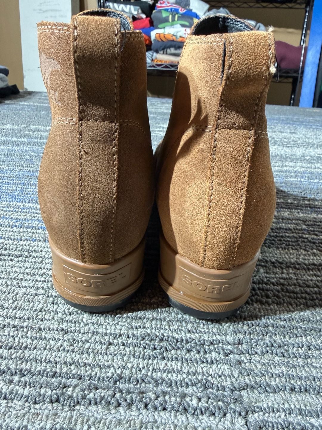 Sorel Evie Chelsea Boot Size 9 Cognac Brown Leather 4