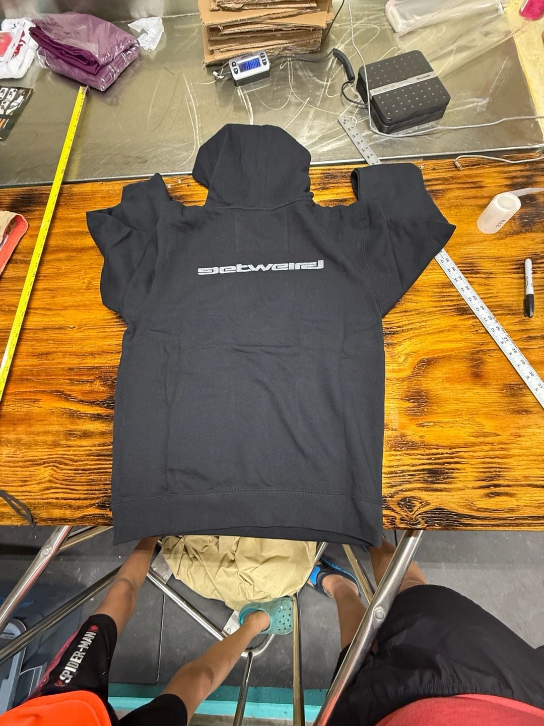 Get Weird Hoodie Size M Black Graphic Pullover #streetwear#y2k 7