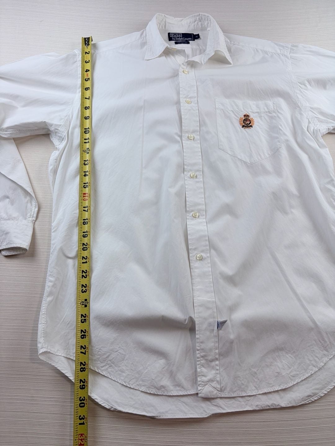 Polo By Ralph Lauren Long Sleeve Button-Down Shirt Size M Crest White 8