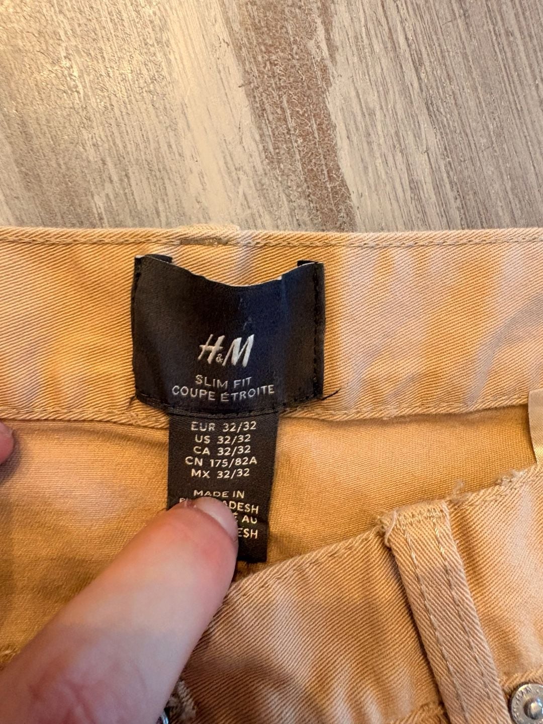 H&M Straight Leg Jeans Khaki Beige 8